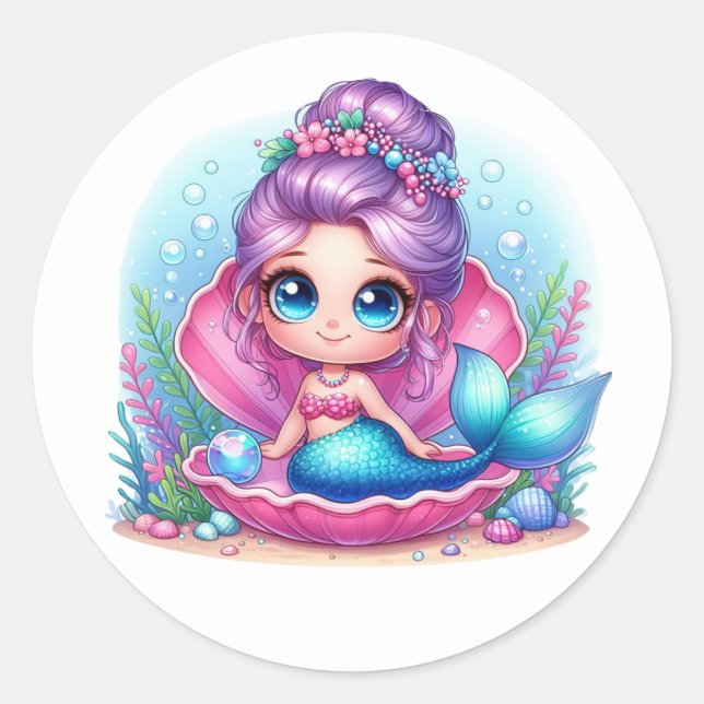 Colourful Mermaid Stickers (Front)