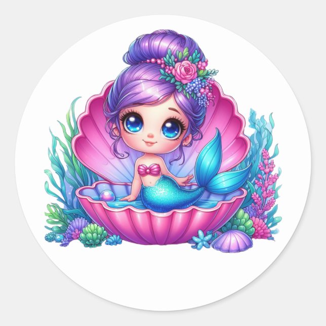 Colourful Mermaid Stickers (Front)