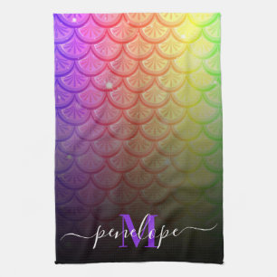 Colourful Mermaid Tea Towel