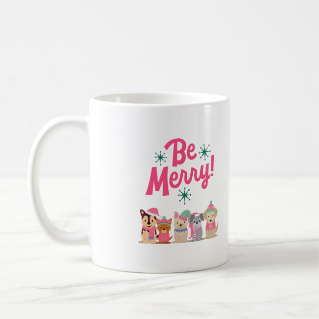 Colourful Merry and Bright Christmas 2023 Family   Coffee Mug (Left)