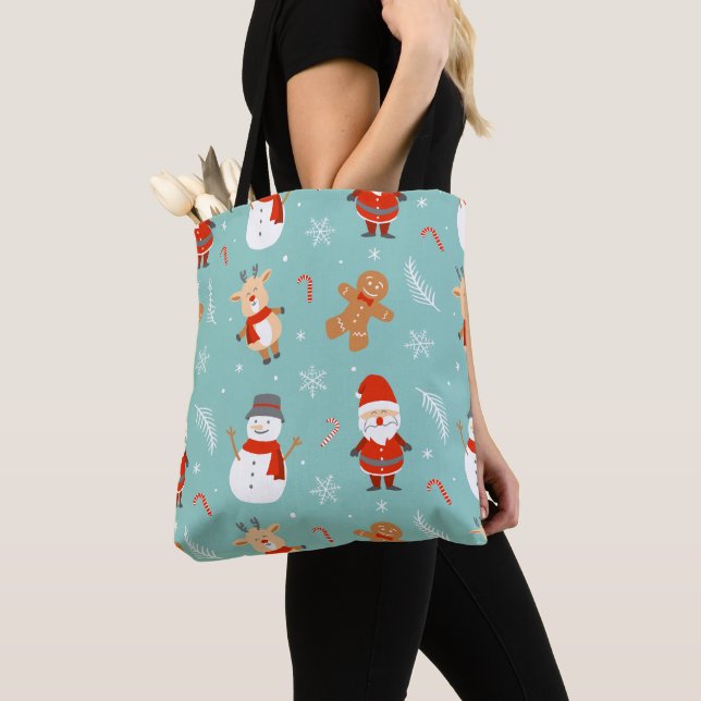 Colourful Merry and Bright Christmas 2023 Family H Tote Bag (Close Up)