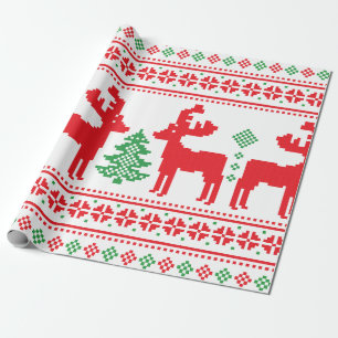 Colourful Merry and Bright Christmas Family Gifts Wrapping Paper