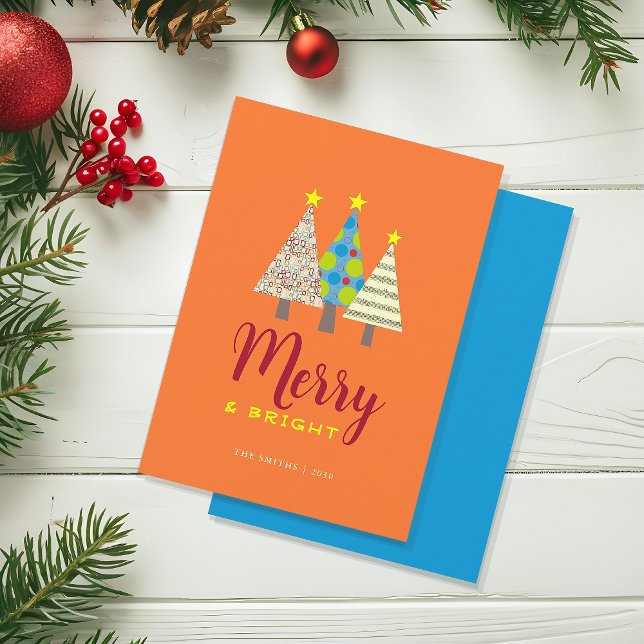 Colourful Merry and Bright Christmas Holiday Card (Creator Uploaded)