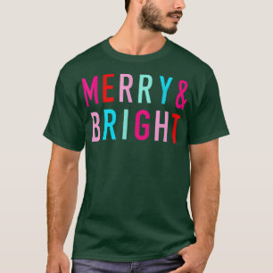 Colourful Merry And Bright Family Merry Christmas T-Shirt