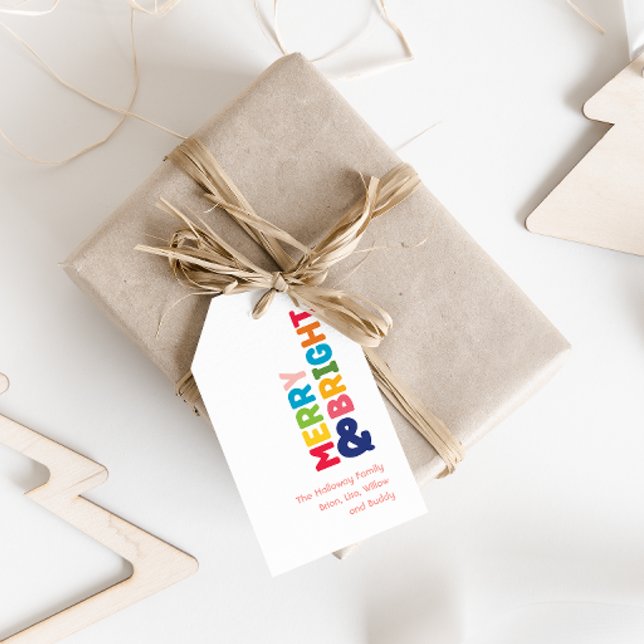 Colourful Merry and Bright Gift Tag (Creator Uploaded)