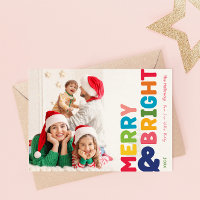 Colourful Merry and Bright Holiday Card