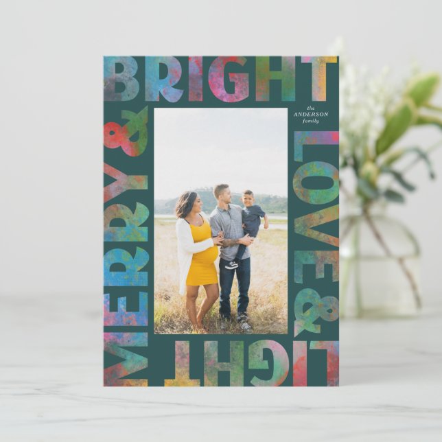 Colourful Merry and Bright Love and Light Holiday (Standing Front)