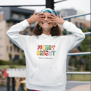 Colourful Merry and Bright Modern Christmas Retro T-Shirt