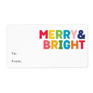 Colourful Merry and Bright Rectangular Gift