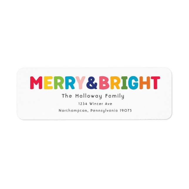 Colourful Merry and Bright Return Address Envelope (Front)