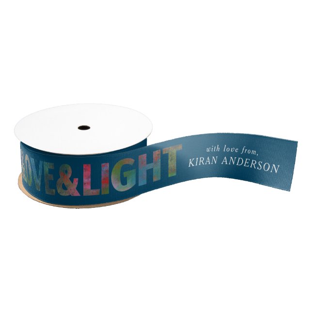 Colourful Merry & Bright Love & Light Your Name Gr Grosgrain Ribbon (Spool)