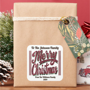Colourful Merry Christmas Cheer! Square Sticker