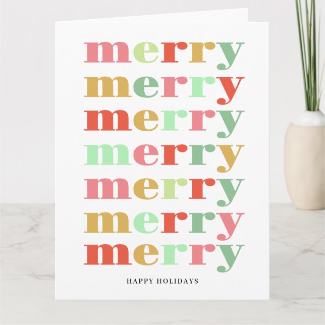 Colourful merry christmas greeting card  (Front)