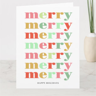 Colourful merry christmas greeting card