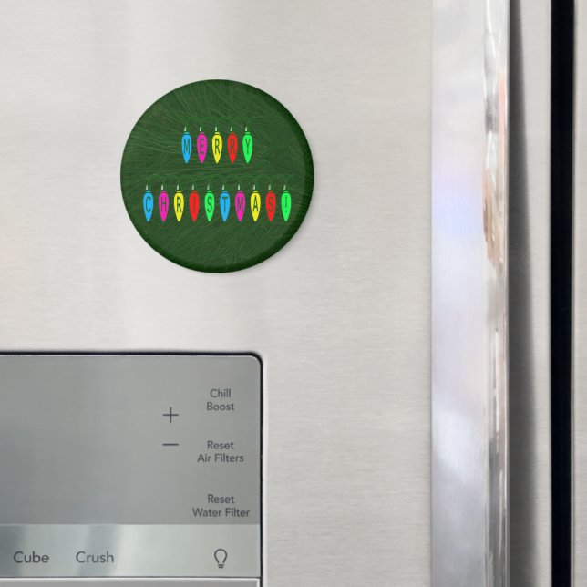 Colourful Merry Christmas Lights Font Magnet (In Situ (Fridge))