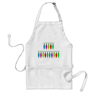 Colourful Merry Christmas Lights Font Standard Apron