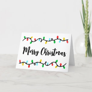 Colourful Merry Christmas Lights Holiday Card