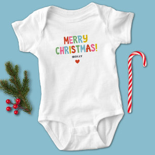 Colourful Merry Christmas Matching Family Girl Baby Bodysuit