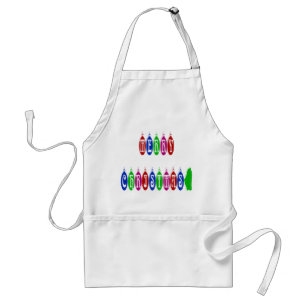 Colourful Merry Christmas Ornament Font Standard Apron