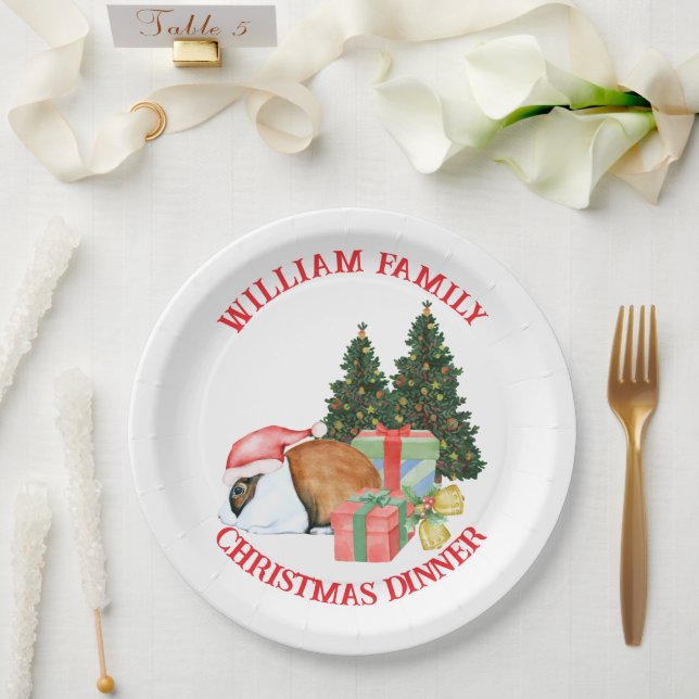 Colourful Merry Christmas Text Cute Christmas Part Paper Plate (Wedding)