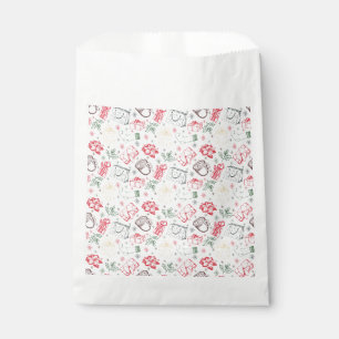Colourful Merry christmas vintage style pattern Favour Bags