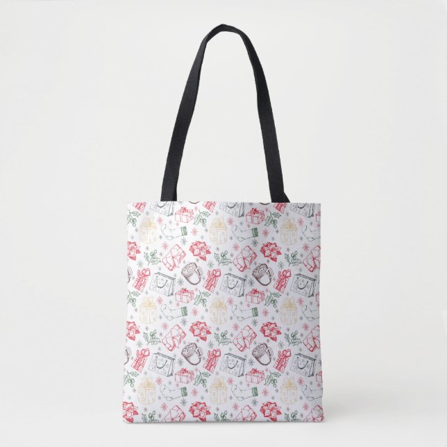 Colourful Merry christmas  vintage style pattern Tote Bag (Front)