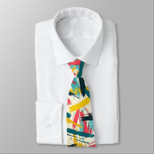 Colourful messy Brushstrokes Pattern Tie
