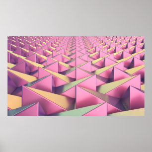 Colourful metal pyramids poster