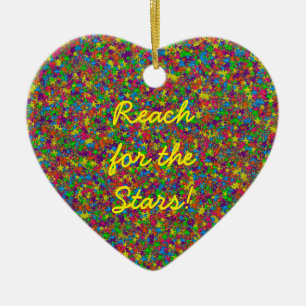 Colourful Metal Stars-Heart Shaped Ornament