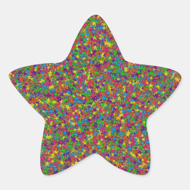 Colourful Metal Stars-Star Shaped Stickers (Front)