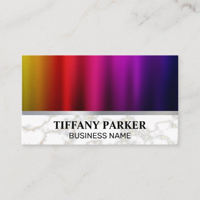 Colourful Metallic Background Business Card (Front)