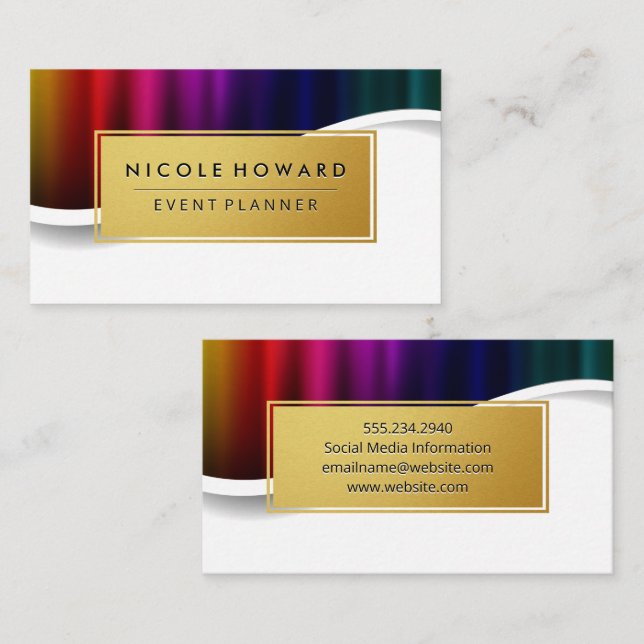 Colourful Metallic Background Business Card (Front/Back)