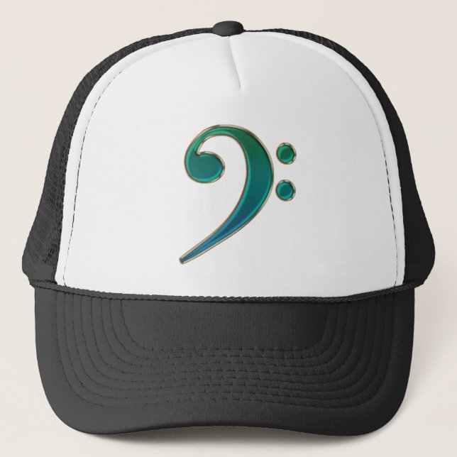 Colourful Metallic Bass Clef Music Hat (Front)