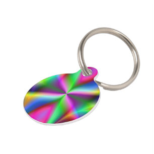 Colourful Metallic Fractal Lustre Pet Tag