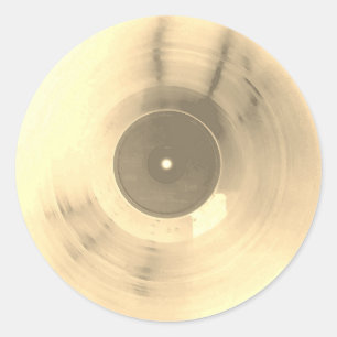 Colourful metallic vinyl retro cover classic round sticker