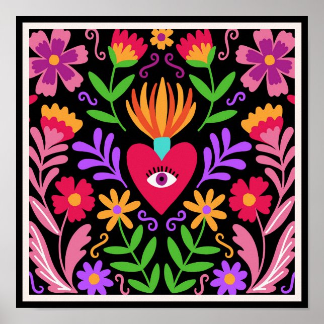 Colourful Mexican Art Design Poster (Front)