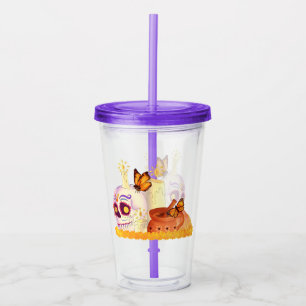 Colourful Mexican Day Of The Dead Sugar Skull Acrylic Tumbler