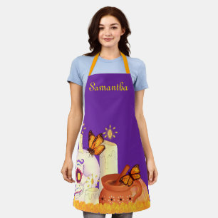 Colourful Mexican Day Of The Dead Sugar Skull  Apron