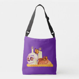 Colourful Mexican Day Of The Dead Sugar Skull Crossbody Bag