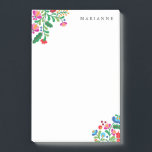 Colourful Mexican Embroidery Custom Name Notepad<br><div class="desc">A colourful accent motif of florals inspired by the embroidery of native Mexican artisans and your name in elegant type makes this personalised note pad an easy choice for keeping on a well-styled desk.</div>