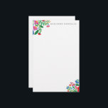 Colourful Mexican Embroidery Custom Name Notepad Stationery<br><div class="desc">A colourful accent motif of florals inspired by the embroidery of native Mexican artisans and your name in elegant type makes this personalised note pad an easy choice for keeping on a well-styled desk.</div>