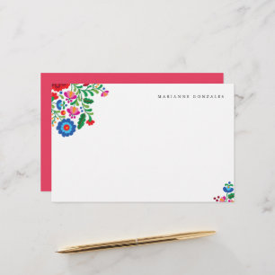 Colourful Mexican Embroidery Custom Name Stationer Stationery