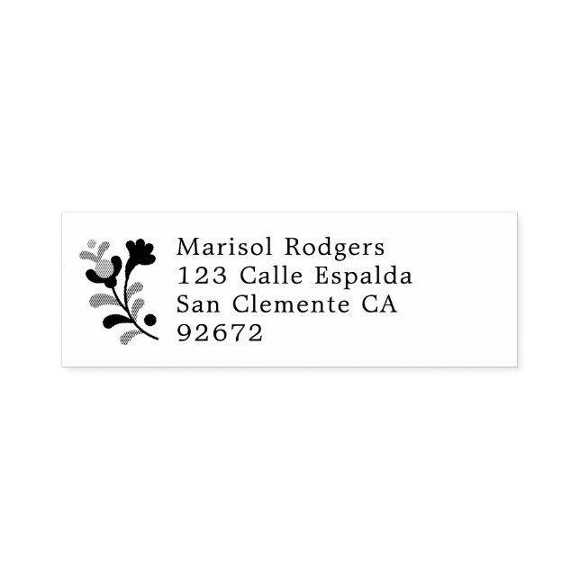 Colourful Mexican Embroidery Floral Self-inking Stamp (Design)
