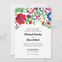 Colourful Mexican Embroidery Wedding Invitation