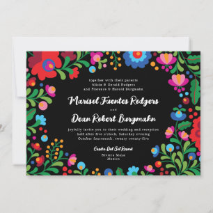 Colourful Mexican Embroidery Wedding Invitation
