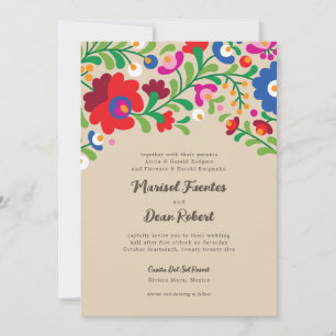 Colourful Mexican Embroidery Wedding Invitation
