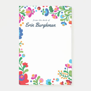 Colourful Mexican Embroidery Wedding Party Placema Post-it Notes