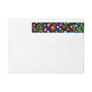 Colourful Mexican Embroidery Wrap Address Label