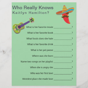 Colourful Mexican Fiesta Baby Shower Question Game