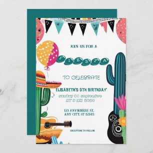 Colourful Mexican Fiesta Birthday Invitation